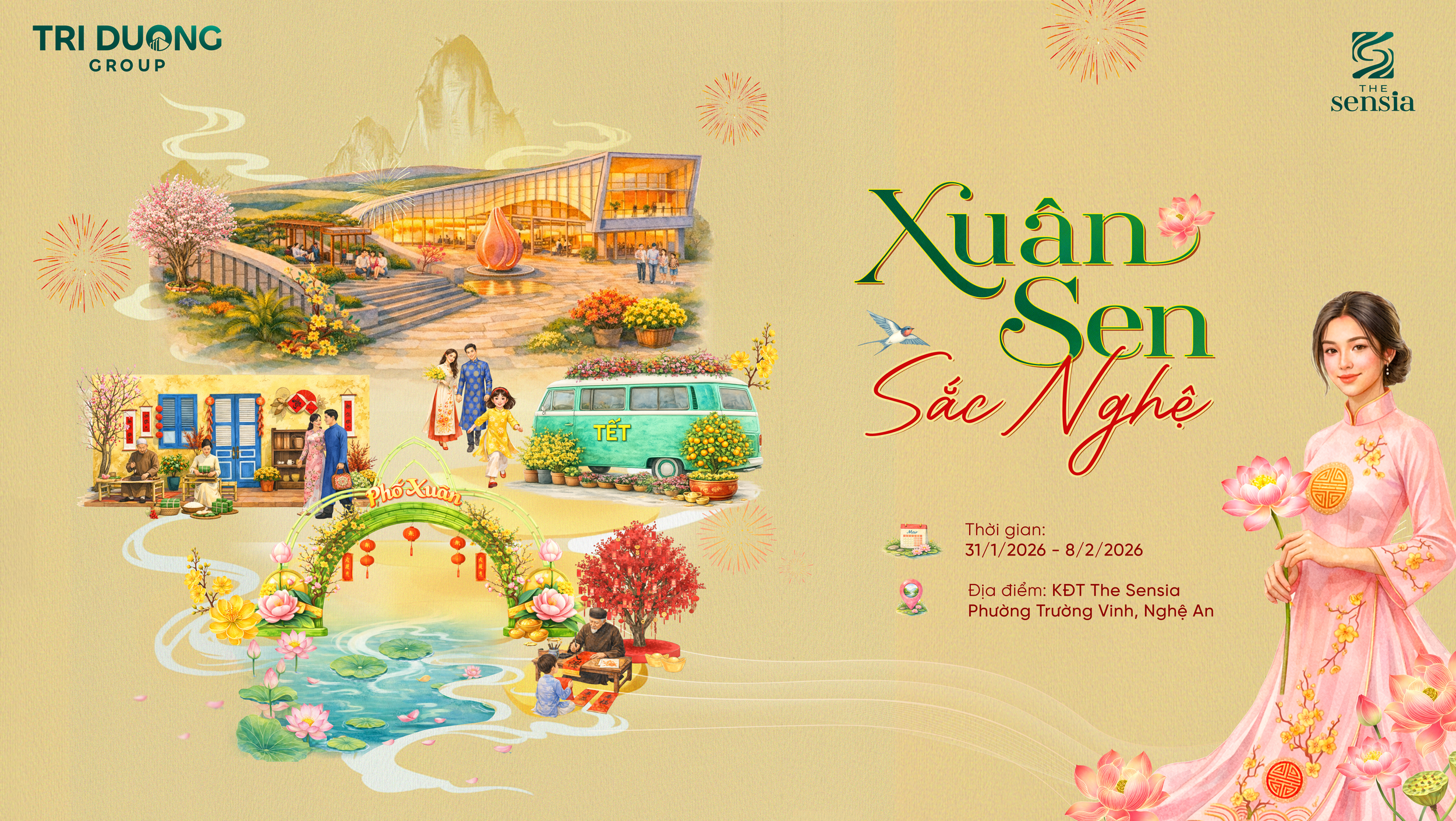 Từ 31/1 đến 8/2, người Nghệ chuẩn bị trải nghiệm chuỗi sự kiện Tết tại The Sensia