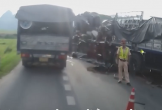 Ôtô tải vỡ nát, xe đầu kéo lật sau tai nạn ở Lạng Sơn